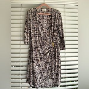 Calvin Klein Faux Wrap Jersey Dress